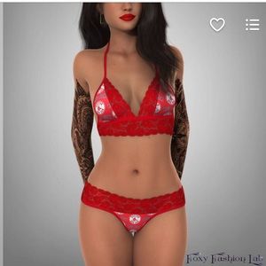 Boston Red Sox Scalloped Lace bra & panty lingerie